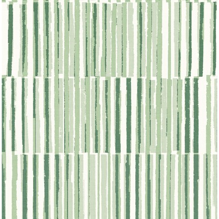 Manhattan Comfort Minneapolis Sabah Green Stripe 33 ft L X 205 in W Wallpaper BR4014-26417